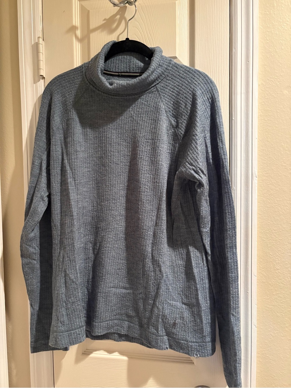 Smartwool 100% Merino Wool Ribbed Long Sleeve Turtleneck Light Blue